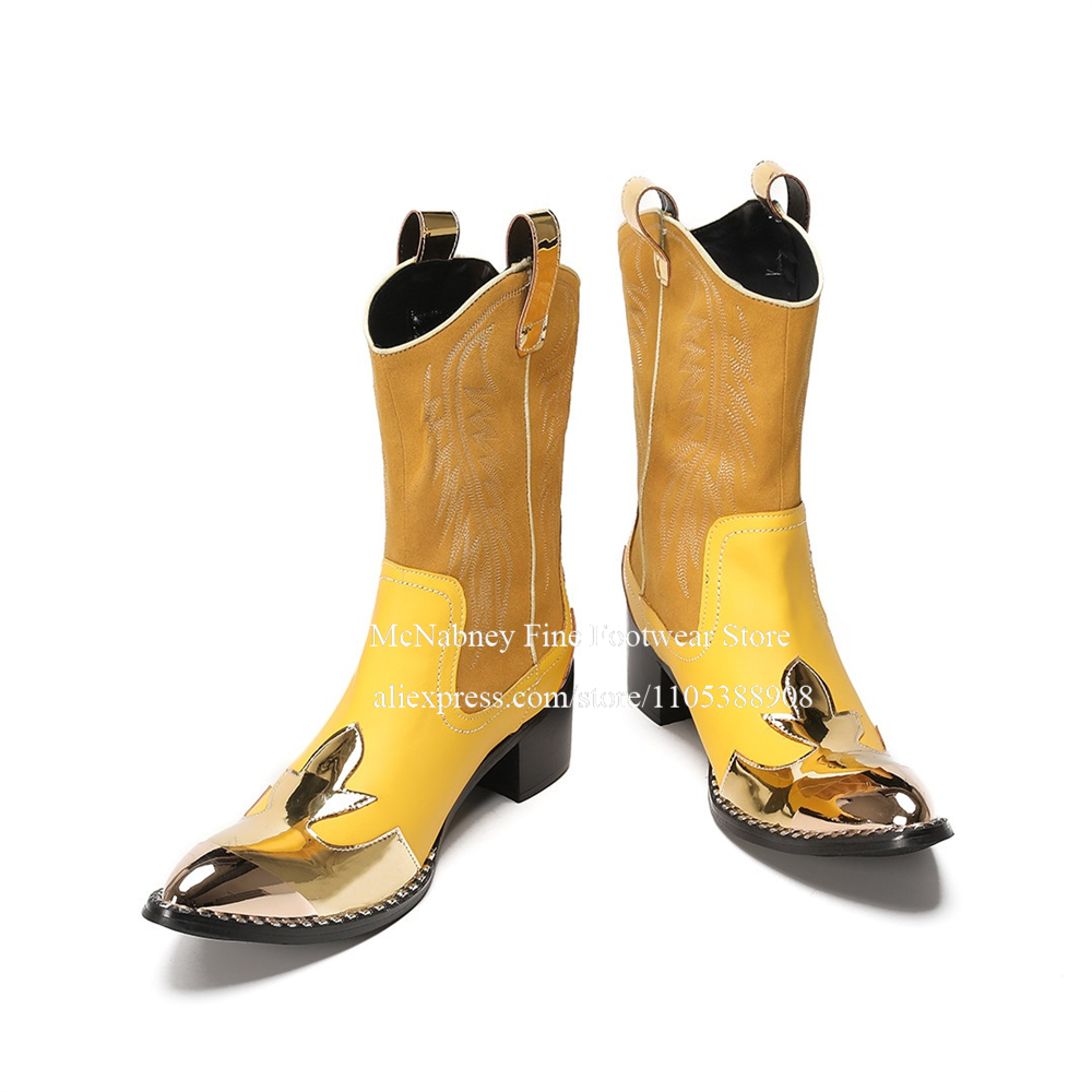 Yellow Gold Metal Toe Suede We - Embroidery Gold 评论和价格